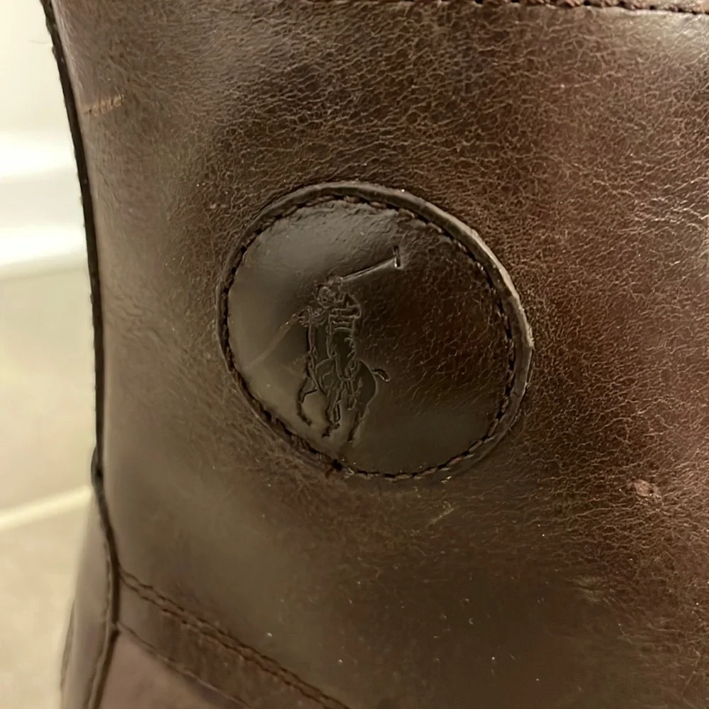 Polo Ralph Lauren Ranger County Boots Strap brown smooth leather Mens Size 12